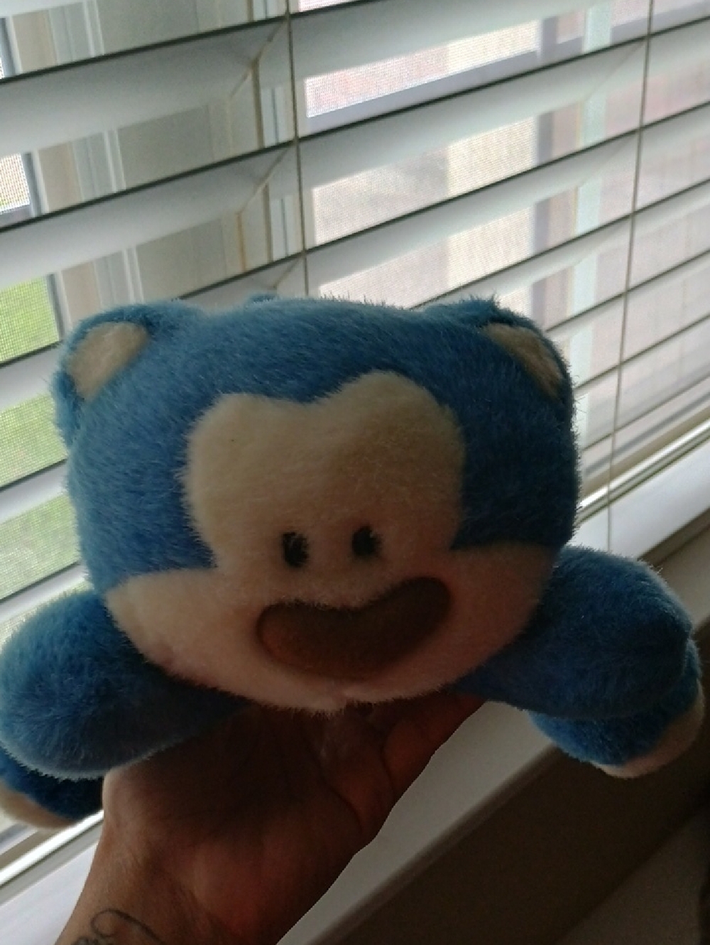 Vintage Morning Glory Blue Bear